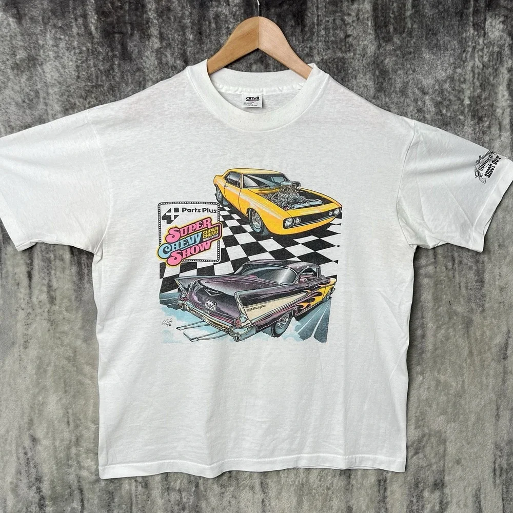Vintage 1991 Super Chevy Magazine Car Show Shirt Large Bel Air Mustang Boss